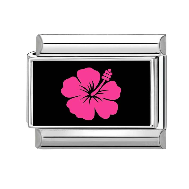 Schönes schwarzes Druckdesign Hase Katze Hund Blumen Herz Y2K Italienischer Charms Glieder Passend für 9mm Edelstahlarmband DIY Herstellung