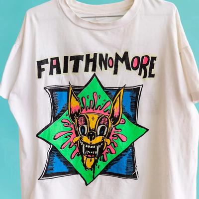 Maglietta Vintage Faith No More da Uomo 100% Cotone Magliette da Uomo Top Bianca Unisex Taglie Tutte