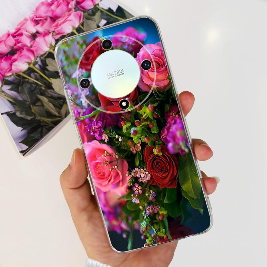 For Honor X9b 5G Case ALI-NX1 Cute Cat Butterfly Painted Cover Soft Silicone Phone Cases For Honor X9b X 9b HonorX9b Soft Fundas