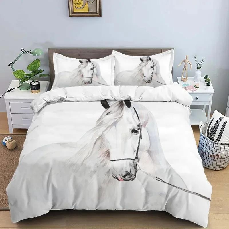 Luxury New 3D Print Horses Hd Print Bedding Set Double BedChildrenS Bed Duvet Covers Pillowcases Bedding Set Teens Bedding Set