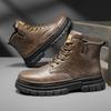 Autumn Shoes High-top Martin Boots British Retro Shoes Platform Non-slip Outdoor Casual Short Boots Leather Shoes