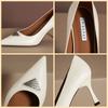 Temperament Pointed Style Work Shoes Are Not Tired Feet Sheepskin High Heels Super Large Size Leather Stiletto Wedding Women's Shoes