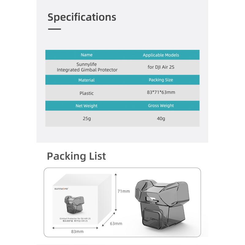 Lens Protective Cover Cap For Dji Air 2s All-inclusive Gimbal Lens Protection Cover