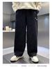 Boys' Spring/Autumn 2025 Velvet Sports Pants: Trendy, Loose Street-Style for Kids
