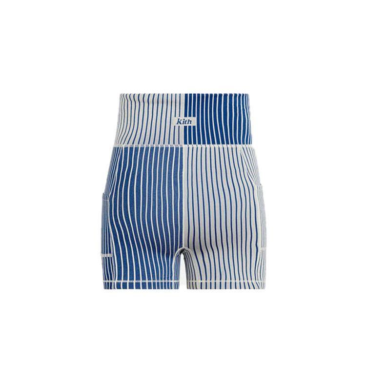 Kith X Wilson Samarbeid Fargeblokk Stripete Rett Ben Casual Shorts Dame shorts Blå-Kvarts W91W314611WNVJ