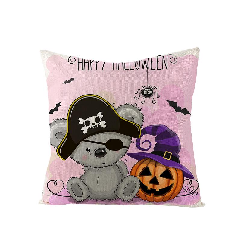 

New Home Furnishings Halloween Polyester Pillow Case Home Pumpkin Ghost Fire Cushion Waist Pillow Case 45 * 45Cm (excluding pillow core)