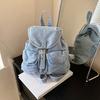 Denim Backpack Women's New Large-capacity Multi-pocket Portable Bucket Bag Student Commuter Travel Backpack