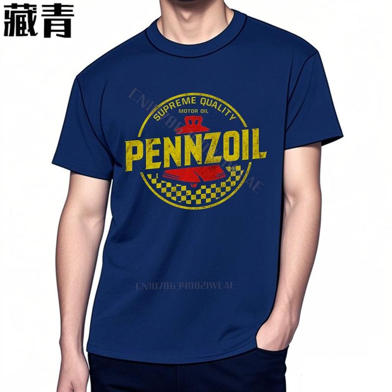 Teeshirts Soft Basic T Shirt Pennzoil Logo On Black Casual Plus Size Tshirt Classic Daily Wear Solid Color Tshirt