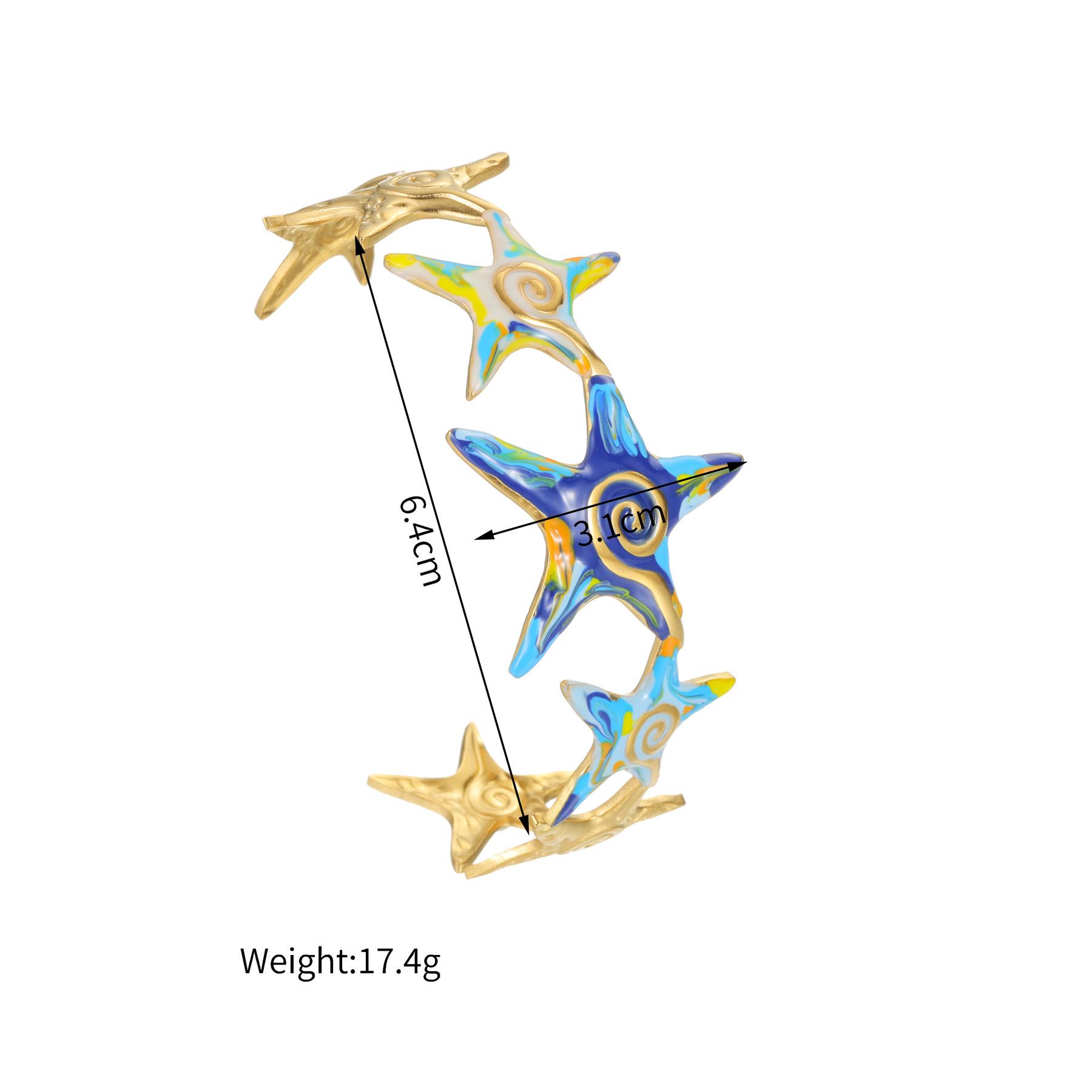 

Браслет-манжета из нержавеющей стали «Морская звезда» - Роскошная мода в океанском стиле для женщин