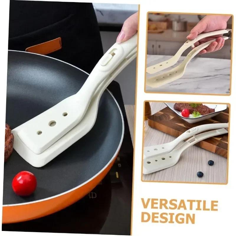 Multipurpose 2 in 1 Silicone Clamp Spatula,Omelette Spatulas Fried Steak Clamp Flipping Fish Gripper Bread Clip Kitchen Tools
