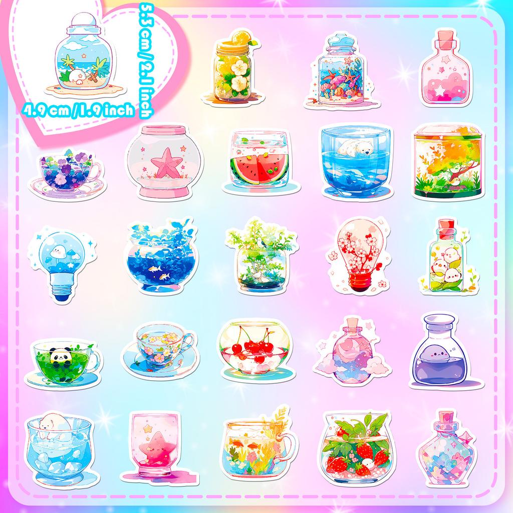 50 Colorful Utensils Graffiti Stickers World Stickers In Glass Cups Personalized Suitcase DIY Waterproof