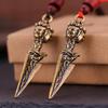 Brass Three-Sided Phurba Vajra Pendant: Tibetan Buddhist Ritual Necklace Ornament