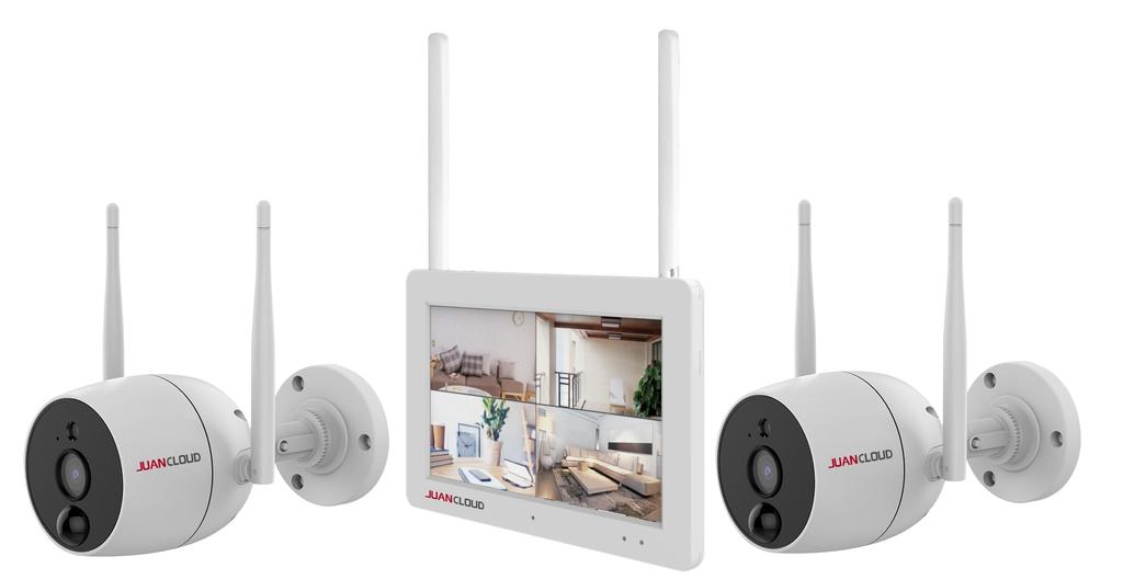 Juancloud Network Outdoor IP Camera Set Wi-Fi JA-T6204-PO1031-WP