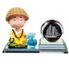 Solar-Powered Monk Car Perfume Shaking Head Cartoon Ornament