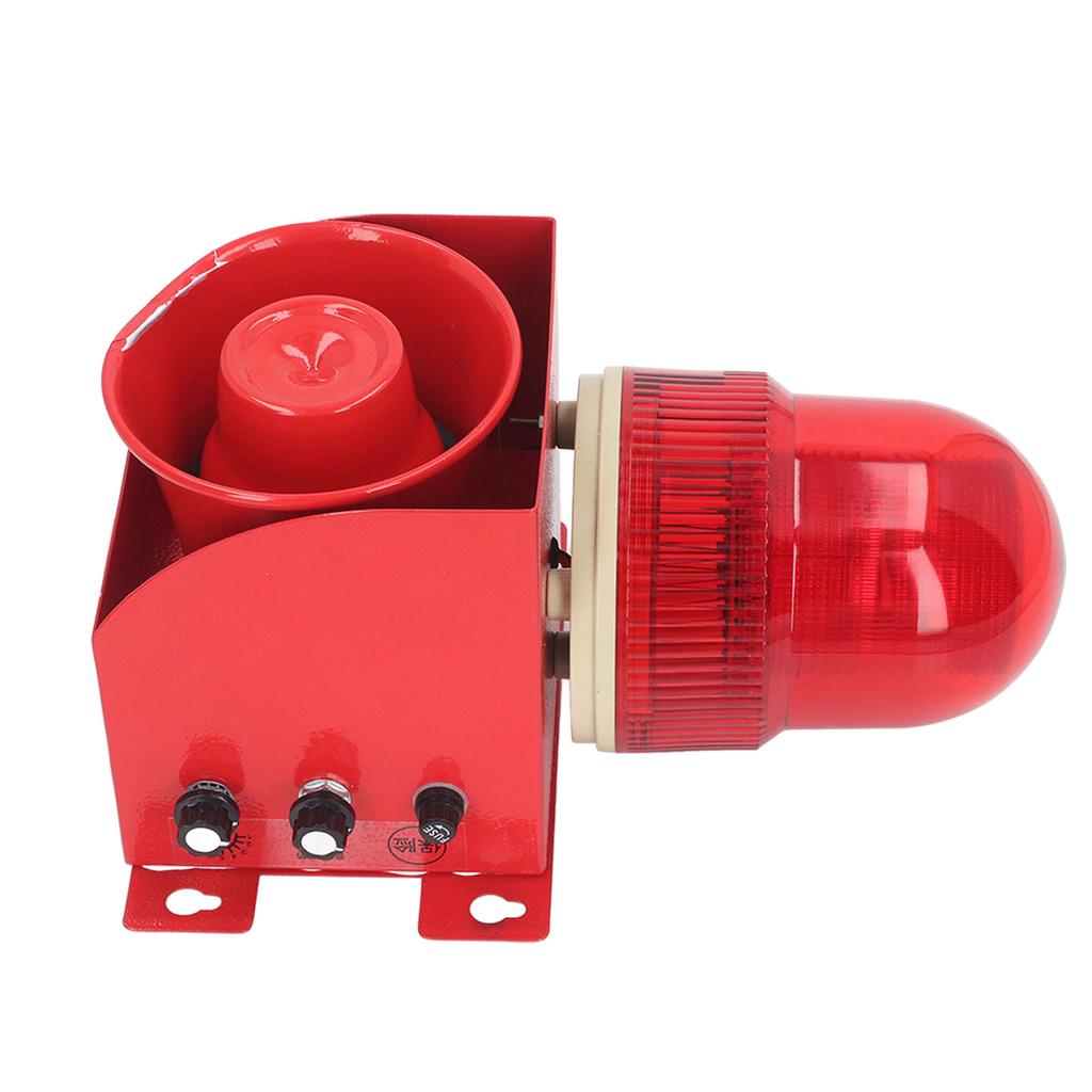 Industrial Siren Alarm Volume Tone Adjustable Waterproof Strong Bright Wall Mount Outdoor Siren Strobe EU Plug 220V