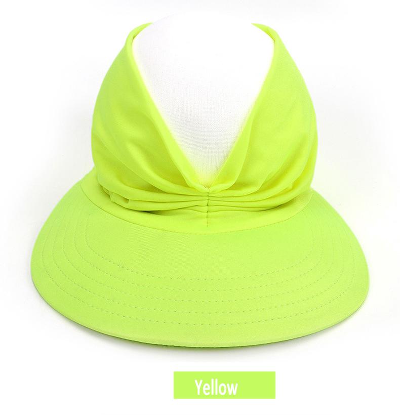 Damen Sommerhut Sonnenschirm Strand Freizeit Pferdeschwanz Kappe Hallow Top Outdoor Hut