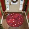 1pc Christmas Round Rugs: Snowman, Tree, Wreath & More - Festive Home Decor ,Christmas Round Carpet Decoration..