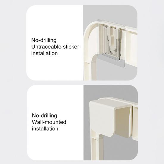 Garbage Bag Hanger Foldable Kitchen Trash Bag Holder Over Cabinet Door No-Drill Wall Mounted Large Capacity Waste Bag Rack