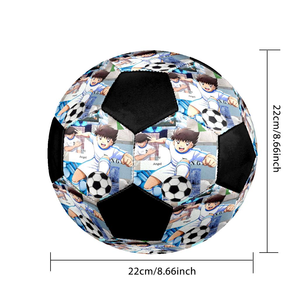 Soccer Ball Colorful Machine Stitched PVC Size 5 Team Training Competition Ready Durable High-Bounce Cool Sports Gift