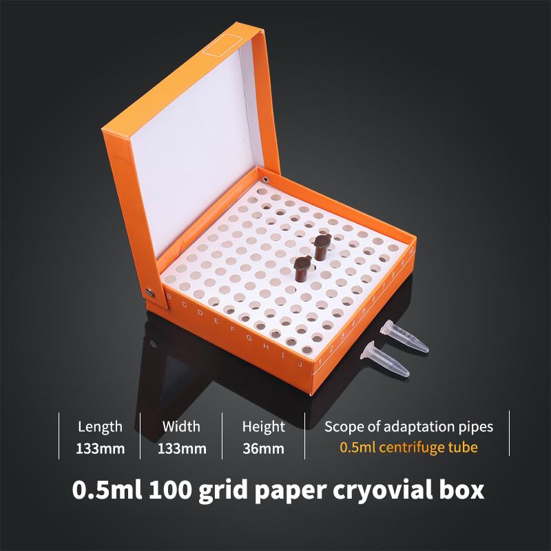 Durable Paper Cryopreservation Boxes 16 36 49 81 100 Compartments Flip Top Lab Cell Freezer Organizers