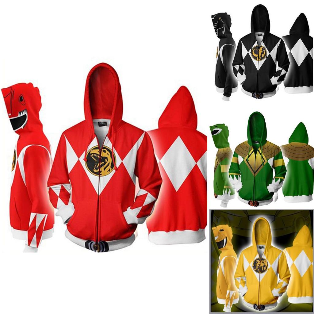 Mighty Morphin Power Rangers Cosplay 3d Printing Hoodie With Premium Quality