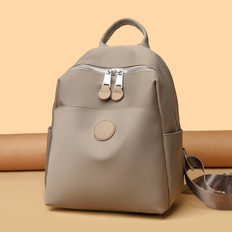 Spring Women's Fashionable Nylon Waterproof Travel and Commuting Small Backpack Simple Canvas Schoolbag