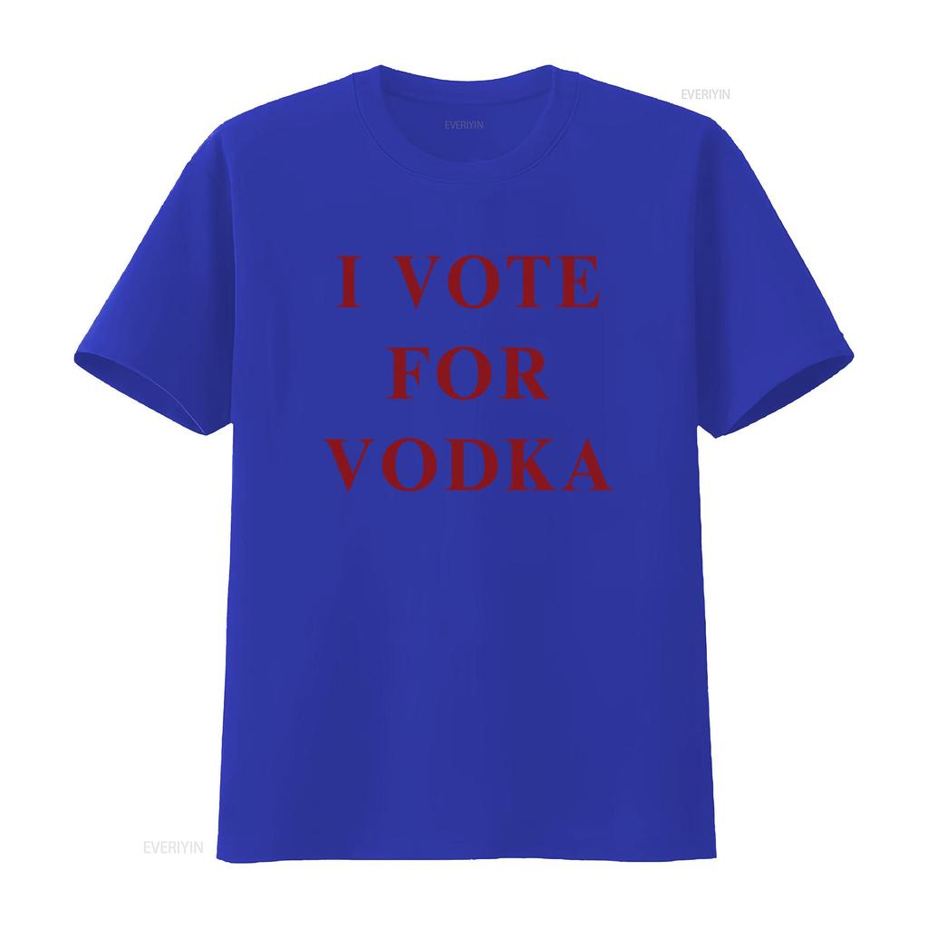 Funny I Vote For Vodka T Shirt Perfect Lovers and Political Humor Fans Vintage Washed Top For Everyday Wear Breathable Unisex