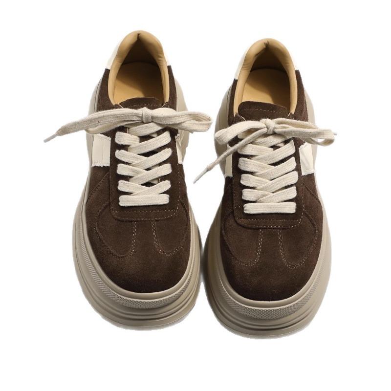 cm thick-soled height-increasing small women's shoes muffin shoes genuine leather women's versatile sports shoes casual board shoes