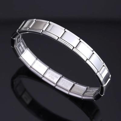 Neues italienisches Bettelarmband für Damen und Mädchen, hochwertiges, mattes Charm-Links-Armband aus Edelstahl zur Herstellung von DIY-Schmuck