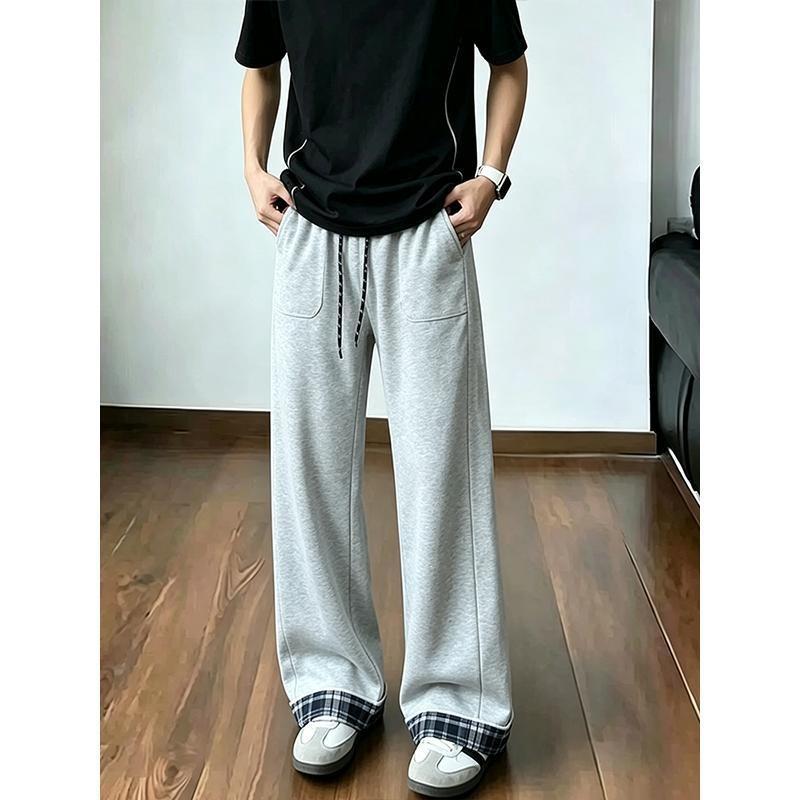 The pants are convenient for invisible zippers. Adults have double heads and no-take-off physiological pants. Straight-leg pants for men wear black a