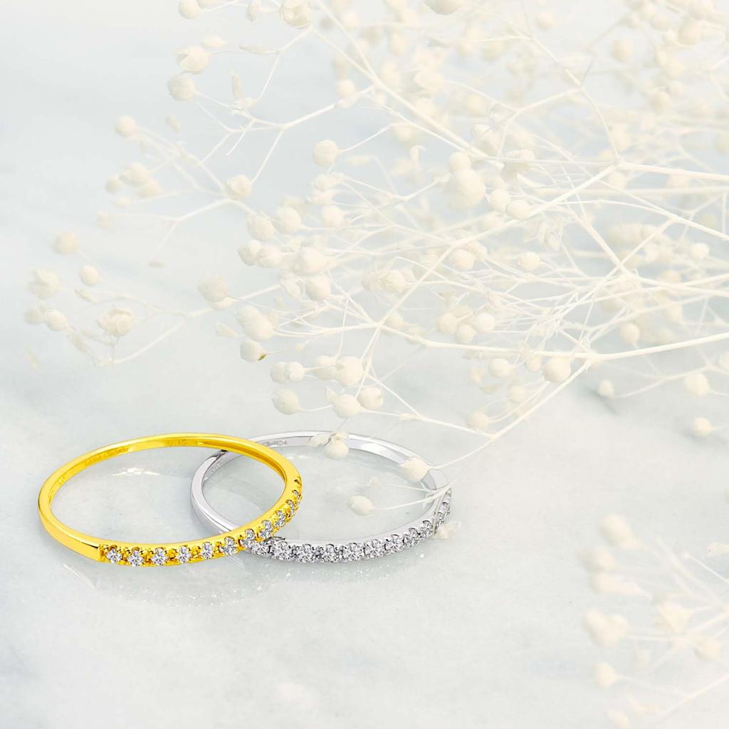 Lala Christie Diamond Eternity Ring, 0.15ct, 12 Stones, 18K Yellow Gold, Platinum Collection, lr71-0002-yg-07