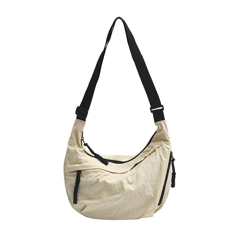 Ielgy Large Capacity Commuter Work Cloth Bag Fashion Nylon Dumpling Bag Crossbody Korean Version