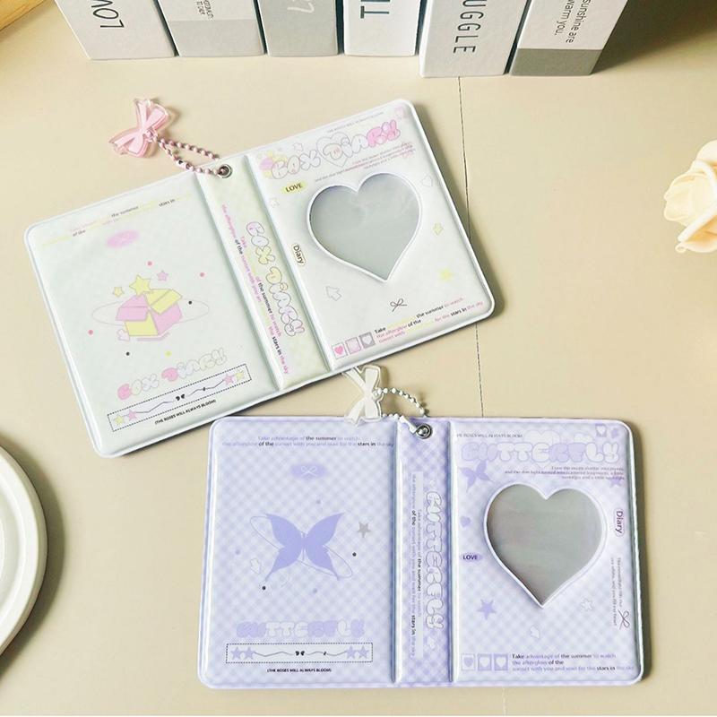 1Pc Cute Bow Photo Album 3 Inch Love Heart Hollow Picture Storage Case Kpop Card Binder Name Card Book Photocard Holder