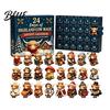 Desktop Holiday Ornaments 24 Days of 3D Highland Cow Christmas Advent Calendar, Cute Farm Party Favors Cattle Countdown Calendar with Mini Figurines