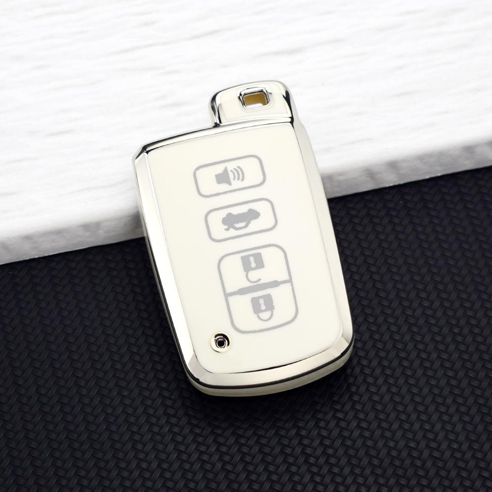 Soft TPU Car Key Case Cover for Toyota Camry RAV4 Corolla Highlander Avalon Smart Key Protector Holder Keychain Accessories