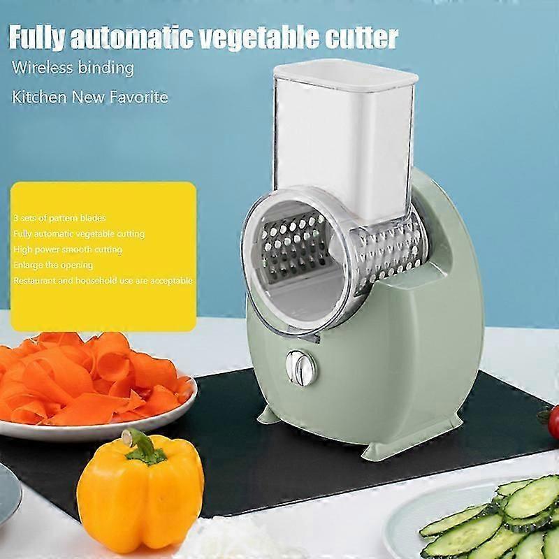 3 In 1 Multifunctional Electric Vegetable Cutter Automatic Vegetable Cutter Slicer Potato Grate Shredded Graters with 3 Blades