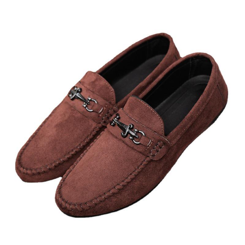 Waterproof Men's Slip-on Loafers - Casual Leather Driving Shoes for Fashion-Forward Youth.