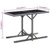vidaXL Gartentisch Anthrazit 110x53x72 cm Glas und Poly Rattan