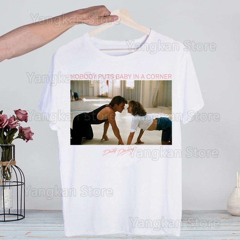 Dirty Dancing Movie Harajuku T Shirt Men Retro Washed Tops Tees Harajuku Tshirt Streetwear Hip Hop Male T-shirts