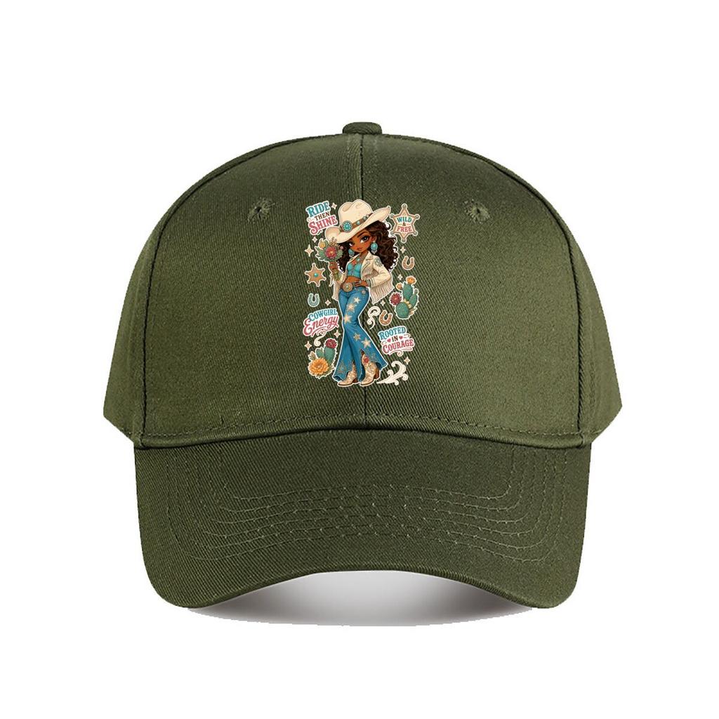 Glam Western Diva Rodeo Cowgirl Art Baseball Cap Fashion Outdoor Sports Sunhat Unisex Snapback Cap Womens