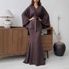 2025 Cross-border European and American Autumn New Knitted Fleece Shirt Lace-up Japanese Long Jacket Hip Skirt