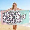 1Pc Cute Cartoon Panda Printed Beach Towel, Absorbent, Sand Proof, Quick Drying Towel, Ultra-Fine Fiber Swimming Towel,