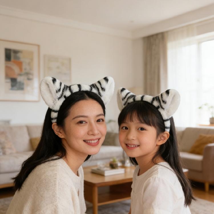 Halloween Animal Fancy Costume Kit Accessories Zebras Costume Set with Zebras Ears Headband Bowtie Tail 1/3Pcs