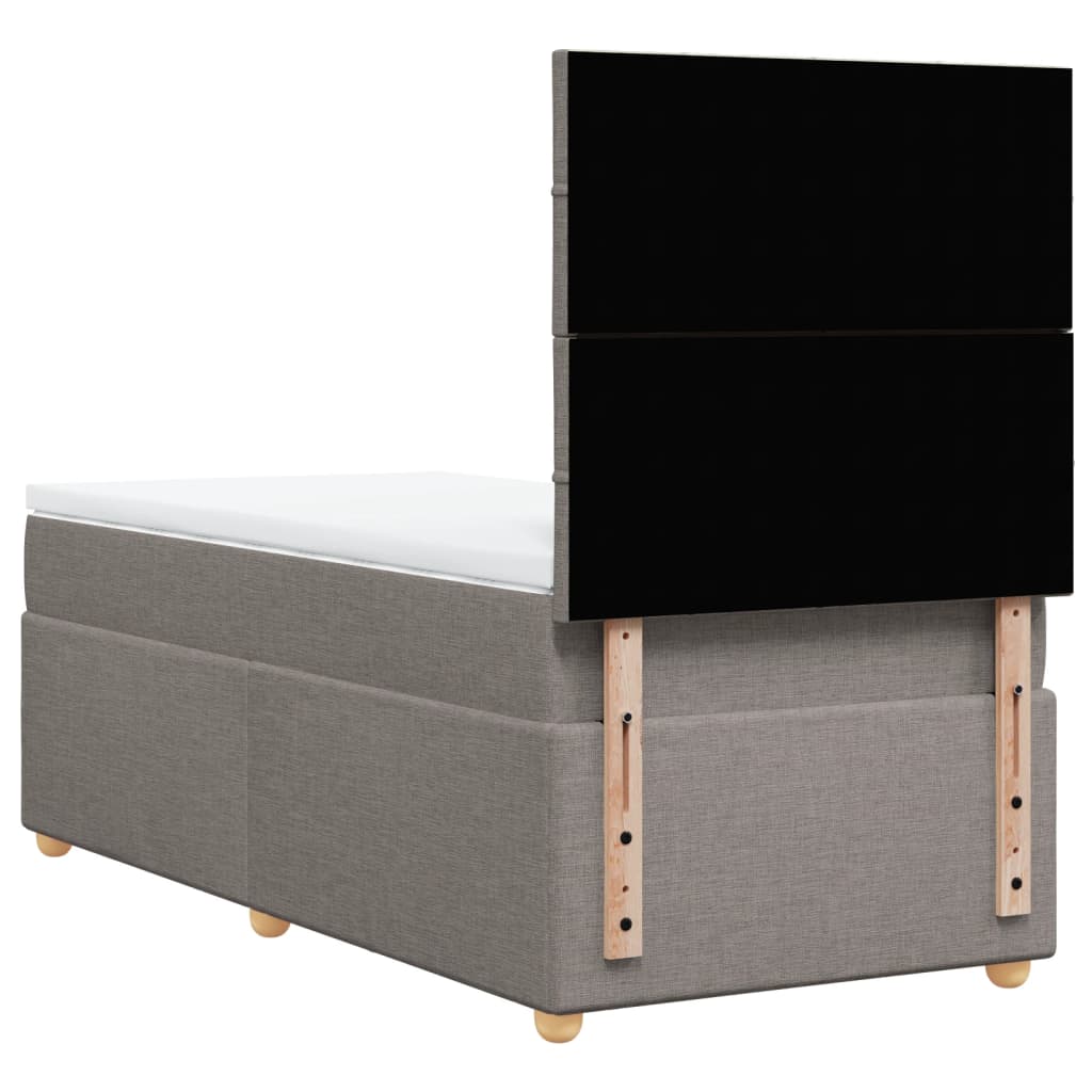 Box Spring Bed with Mattress Taupe 80x200 cm Fabric