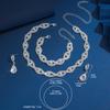 4-piece Women's Claw Chain Series Eye Necklace with Earrings Bracelet Set Banquet Party Accessories