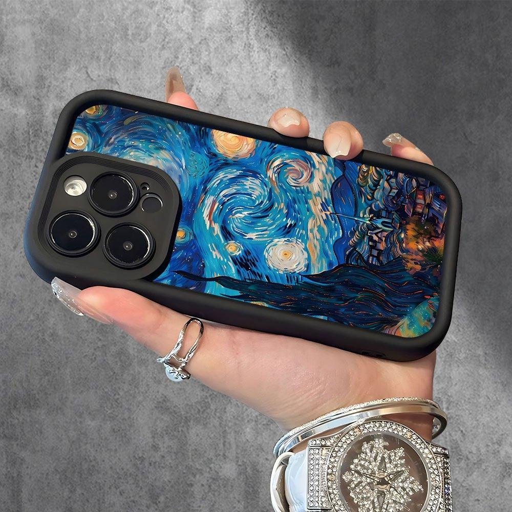 Cartoon Starry Sky Pattern Phone Case for iPhone 17 16 15 14 13 12 11 Pro/Max/Plus - Drop & Shockproof Back Cover