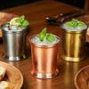 Whiskey Glass Julep Cups Copper Plated Wine Glasses 350ml Hammered Texture Metal Cocktail Glass Rust Resistant Barware for Party Bar Home Restaurant