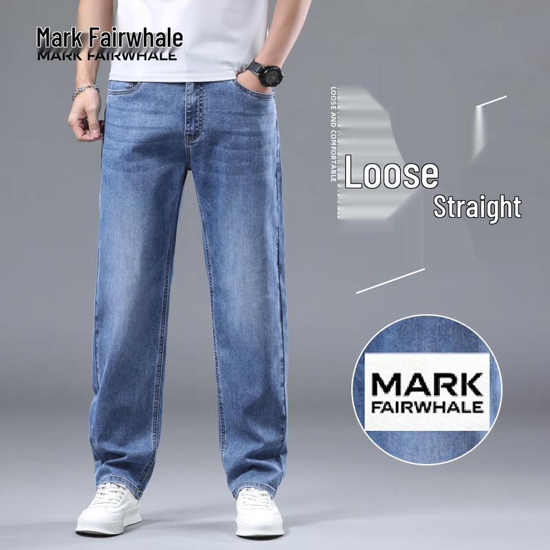 MARK FAIRWHALE Men s Summer Cool Stretch Straight Jeans 31