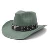 New Western Cowboy Hat Beach Hat Men's and Women's Panama Straw Hat Top Hat American High Top Cowboy Hat