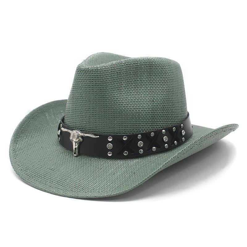 New Western Cowboy Hat Beach Hat Men's and Women's Panama Straw Hat Top Hat American High Top Cowboy Hat